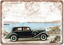 Vintage 1935 Lincoln V Ad Retro Look Metal Sign A5577 picture
