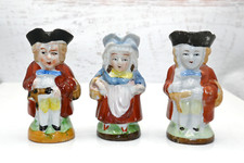Set of 3 Vintage Mini Toby Character Ceramic Mug Jug Pitchers Japan Unmarked picture