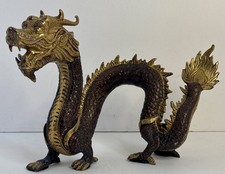 Vintage Chinese Brass Dragon Statue 11.5