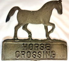 Vintage Cast Iron Horse Crossing Sign picture