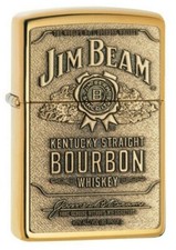 Zippo 254BJB-929, Jim Beam Kentucky Bourbon Emblem Brass Lighter picture