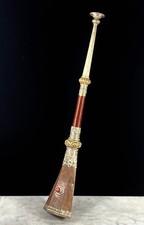 Vintage Tibetan Buddhist ritual trumpet dungchen rag-dung copper brass 22” picture