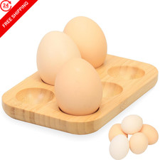ZTHapwa Deviled Egg Platter, Bamboo Wooden 5.9