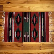Vtg Hand Woven Wool Saddle Blanket Southwest Rug ~ 30