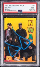 Signed Dr Dre NWA 1991 Premier Rap Pack #93 Rookie Card RC Rare POP auto PSA 7 picture
