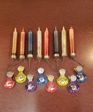 Vintage Kentlee Mercury Glass Candle Shaped Christmas Ornaments 1930s-40s USA picture