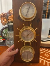 Vintage Springfield Weather Station Wall Plaque Barometer Thermometer Nautical picture