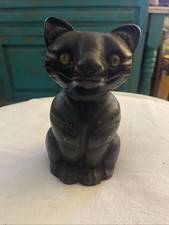 Antique Vintage Cast Iron Black Cat Full Body Doorstop 7