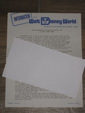Rare  Walt Disney World  DISNEY-MGM STUDIOS  Pre-Opening Press Release  1985; NM picture