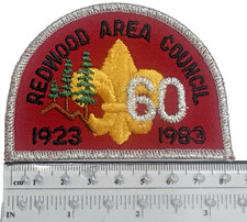 BSA 1983 Redwood Area Council 60th Anniversary SIlver Mylar Red CSP-Merged MINT picture