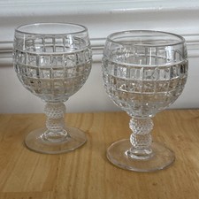 Heisey Victorian Clear Water Goblet 5 3/8” Tall Set of 2 No Chips Marked Vintage picture