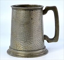 English Pewter Hand Hammered Beer Mug Tavern Tankard 5”Manor Period Sheffield picture