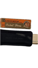 2 Vintage CARBORUNDUM POCKET HONEs No. 149  & Victronix Swiss Army Knife Stone picture