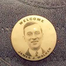 Vintage 1926 Welcome James J Walker Mayor New York City Pinback Button NYC picture