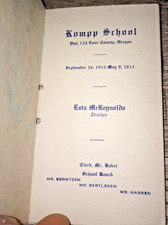1912-1913 Kompp School Lane County Oregon Teacher Souvenir Student List Rare picture