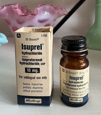 Vintage Winthrop *ISUPREL* Medicine Bottle & Box. EXPIRED picture