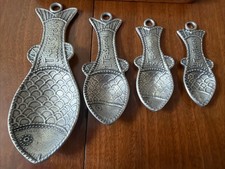TW Pewter Fish Measuring Spoons 5pc Set Food Safe Vintage (1997) picture