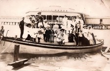 Out for a Sail Palacios Texas Off Alamo City Pavilion c1910 RPPC Postcard COPY picture
