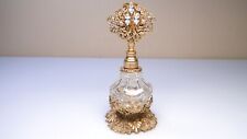 Vintage Ormolu Gilt Perfume Bottle with Jeweled Filigree Stopper picture
