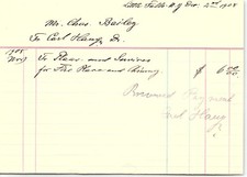 1908 LITTLE FALLS NEW YORK BILLHEAD RECEIPT  Z4637 picture