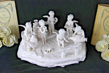 Gorgeous French Antique Bisque porcelain white putti cherubs group  picture