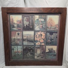 Vintage 1970-80's Homco B. Mitchell 4 Seasons Window Pane 25
