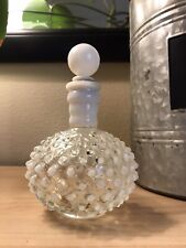 Vintage Fenton Opalescent Hobnail Moonstone Perfume Vanity Bottle w/ Stopper picture