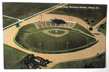 VTG 1941 ALBANY GA Postcard AERIAL VIEW MUNICIPAL STADIUM Teich Archives MINT picture