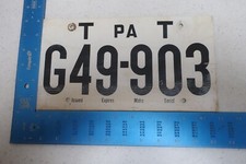 Pennsylvania License Plate Tag PA Temporary Cardboard G49-903 picture