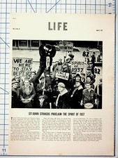 1937 Sit-Down Strike Chrysler Detroit Labor History Print Article picture