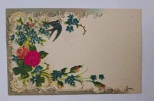 c1910 Embossed Floral Postcard Divided Back Unposted picture