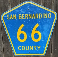 RARE HISTORIC VINTAGE-SAN BERNARDINO “ ROUTE 66” PENTAGON SIGN ORIGINAL Retired picture
