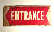 VINTAGE 1960’s ENTRANCE SIGN WITH ARROW  - 8” X 18” picture