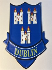 ✅New Dublin☘️Ireland Coat Of Arms Metal Tin Sign Irish Wall Plaque picture