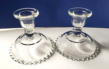 Imperial Candlewick Candle Holders Pair 3 5/8 in Vintage Glass picture