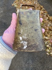 Authentic Primitive Rustic Cow Bell Vintage Antique Rusty Old Country Farm picture