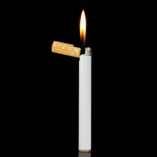 Creative Mini Metal Cigarette-shaped Butane Gas Lighter Refillable With Gas in picture
