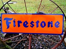 Large Old School FIRESTONE Tire Sign Hand Lettered Garage Shop Has Station Art picture