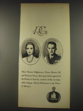 1956 Lanvin Arpege Perfume Ad - Prince Rainier III and Princess Grace picture