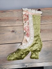 Victorian Shoe Boot High Heel Shoe CHRISTMAS STOCKING HOLIDAY Victorian Style picture