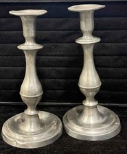Pair of Antique Pewter Candlesticks, American or English, c. 19th Century picture