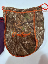 Crown Royal Realtree Camo Drawstring Bag Brown/Green/Beige w/ Orange Trim picture
