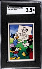 1967 - 1980 Panini Card #308 Walt Disney - Mickey Mouse & Donald Duck SGC 3.5 picture