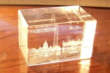 Washington DC Capitol White House Washington Monument internal laser etch block picture
