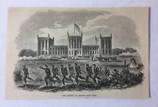 1861 magazine engraving~ THE ARMORY AT ALBANY, NEW YORK ~ Civil War picture