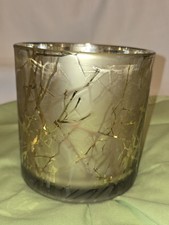 Zodax Sparkling Frosted/Metallic Gold Wintery Tree Branch Hurricane Candleholder picture