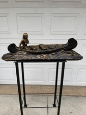RARE  ANTIQUE SAMOSET CHOCOLATES  CANOE BOSTON ADVERTISING Chalkware 36“ picture