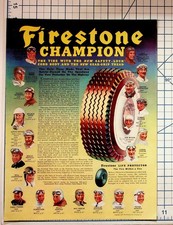 1939 Firestone Champion Tire Ad Race Car Drivers Indy 500 Ephemera picture