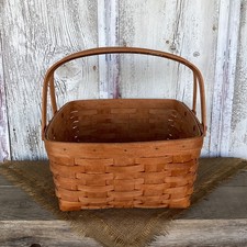 Authentic Signed Longaberger 1991 Large Gathering Basket with Double Handles picture