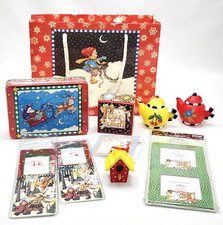Misc Lot x10 Mary Engelbreit Christmas Items Boxes Teapot Light Covers Frames picture